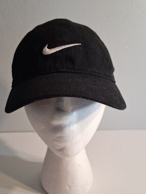 Nike Black Hat with White Swoosh - Boys Casual Cap